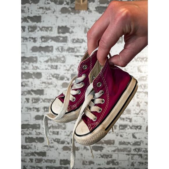Converse Other - Converse | infant lace up raspberry colored sneakers